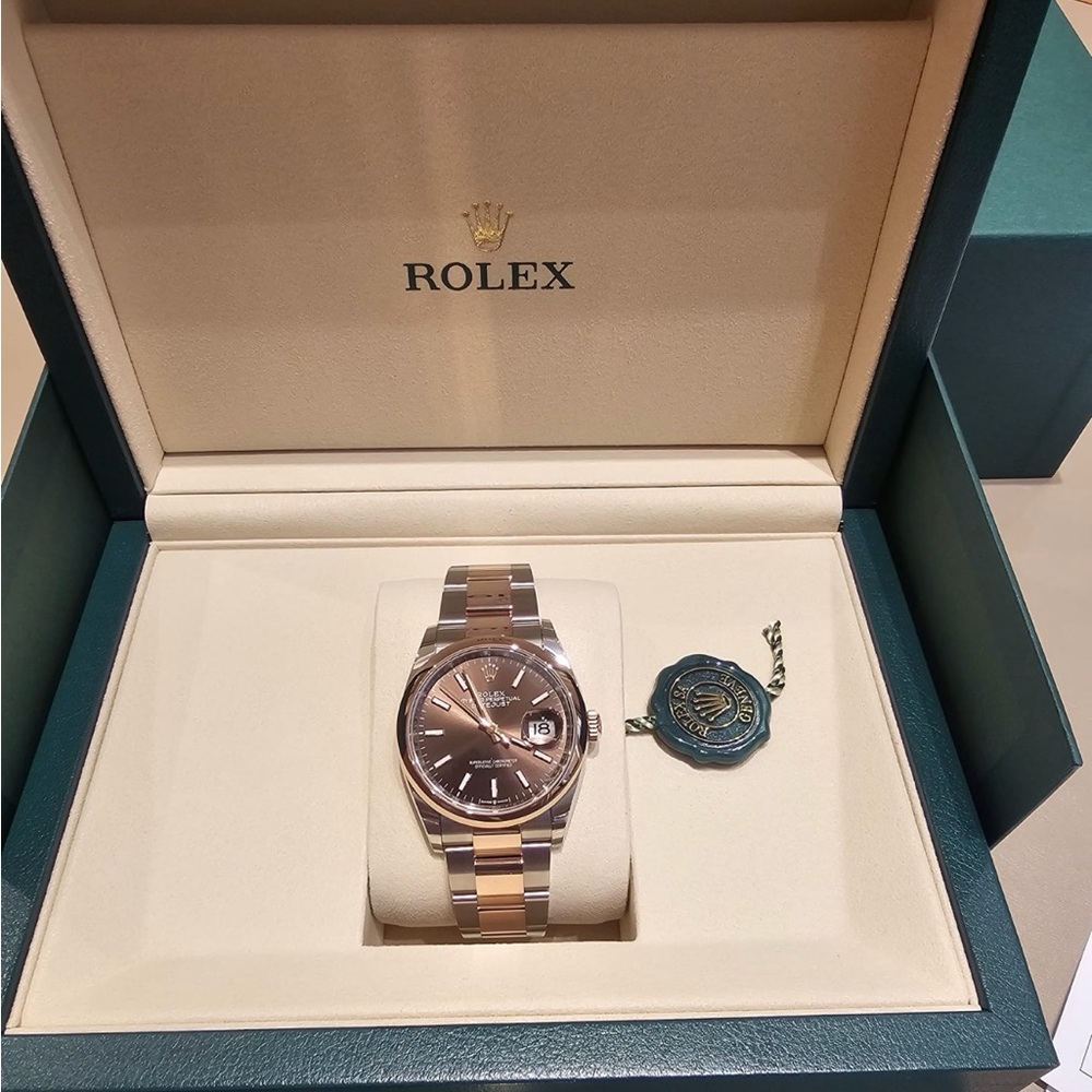 Rolex Two-Tone Brown Dial Datejust with Rose Gold Accents - Picture 5 of 5